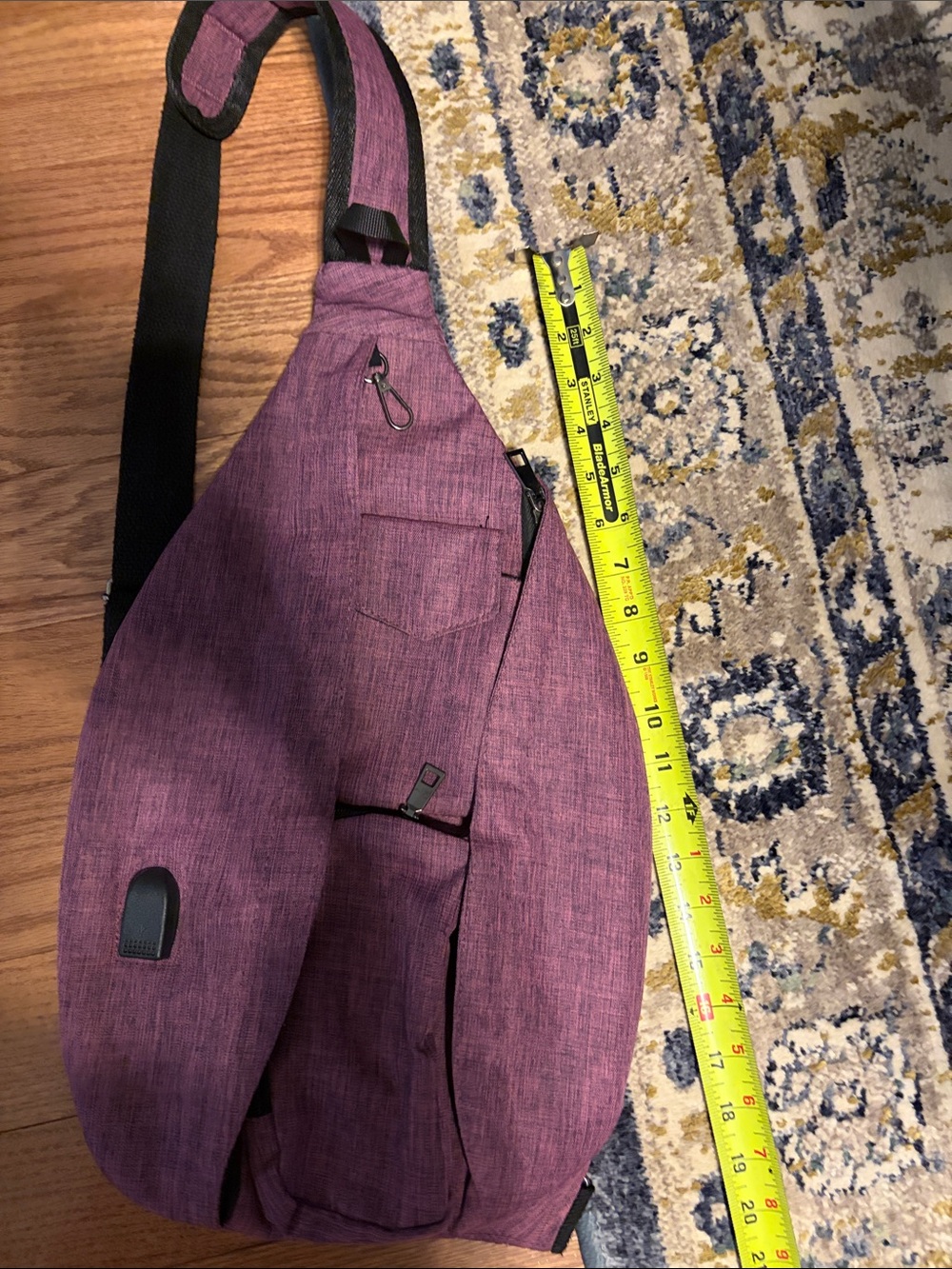 Everyday Crossbody Sling Bag in Plum Canvas